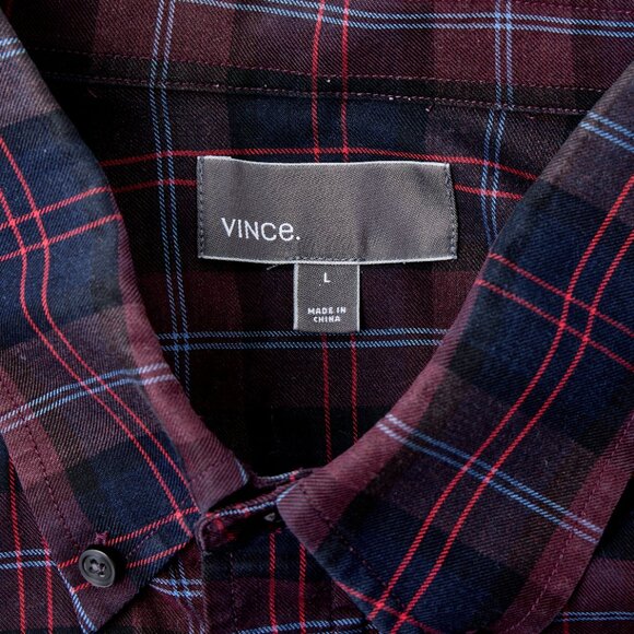 Vince Plaid Shirt - Men's Large - Picture 2 of 4